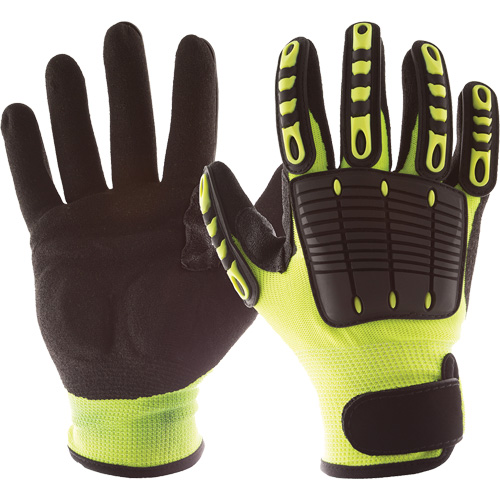Back Tracker Impact Gloves with Back of Hand Protection, Small, Nitrile Palm, Hook & Loop Cuff FMT Sales Ltd