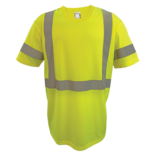 Short Sleeve Safety T-Shirt, Polyester, 2X-Large, High Visibility Lime-Yellow FMT Sales Ltd