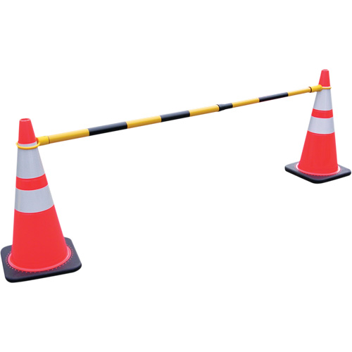 Retractable Cone Bar, 7'2" Extended Length, Black/Yellow FMT Sales Ltd