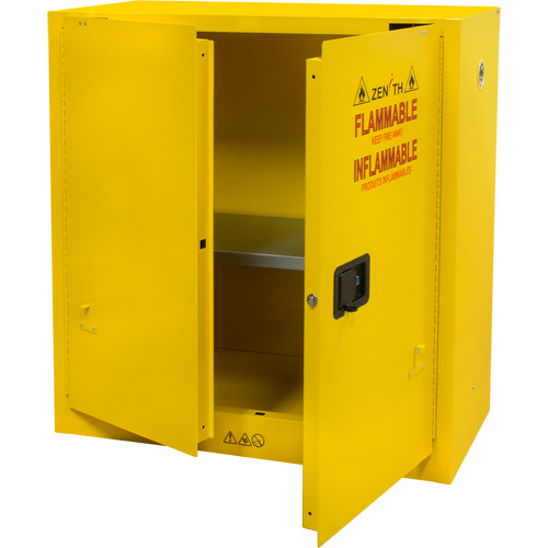 Flammable Storage Cabinet, 30 gal., 2 Door, 43" W x 44" H x 18" D FMT Sales Ltd