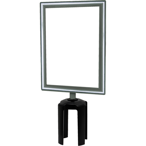 Heavy-Duty Vertical Sign Holder with Tensabarrier&reg; Post Adapter, Polished Chrome FMT Sales Ltd