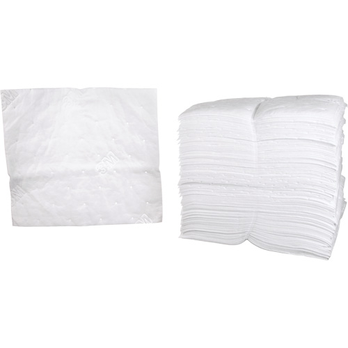 Feuilles absorbantes p&eacute;trochimiques, Huile seulement, 19" x 17", 38,7 gal. d'absorption FMT Sales Ltd