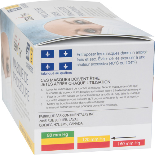 Masques d'intervention jetables, ASTM F2100 Niveau 2, Classe 1 FMT Sales Ltd