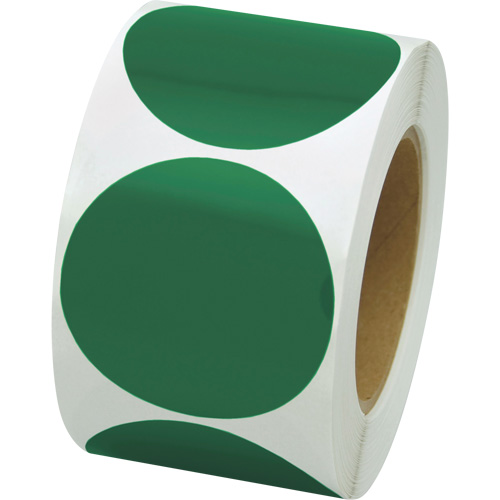 Pastilles de marquage color&eacute;es, Cercle, 3" lo x 3" la, Vert, Vinyle FMT Sales Ltd