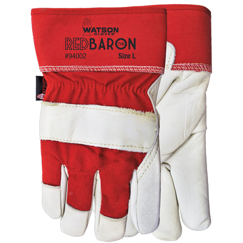 Gants d'ajusteur Red Baron, Grand, Paume en Cuir fleur de vache, Doublure en Tissu-laine FMT Sales Ltd