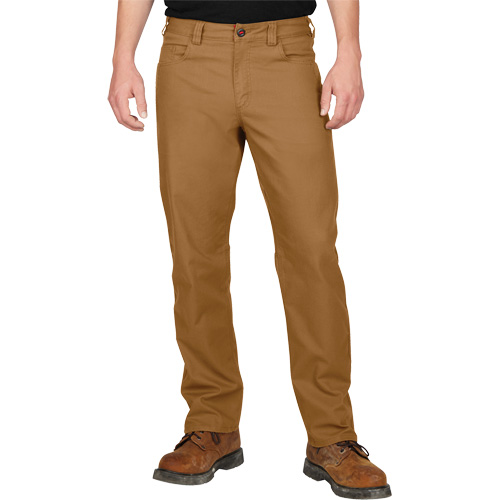 Heavy-Duty Flex Work Pants, Poly-Cotton/Spandex, Khaki, Size 32, 32 Inseam FMT Sales Ltd