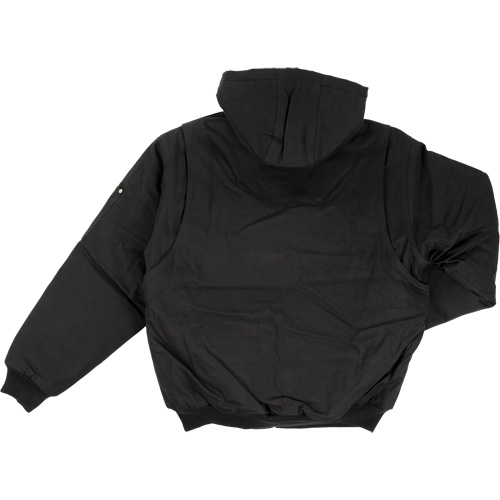 Blouson d'aviateur en toile lourde avec capuchon, Hommes, Moyen (grande taille), Noir FMT Sales Ltd