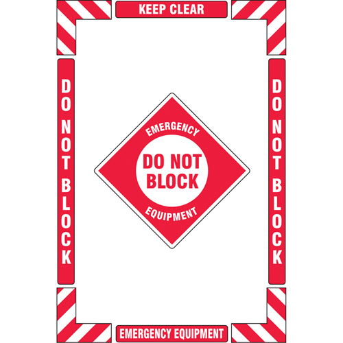 Trousse de marquage du sol ?Emergency Equipment? (&eacute;quipement durgence), Adh&eacute;sif, Anglais avec pictogramme FMT Sales Ltd