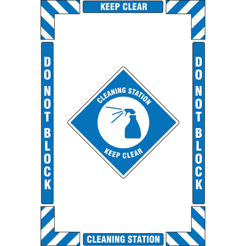 "Cleaning Station" Floor Marking Kit, Adhesive, English with Pictogram FMT Sales Ltd