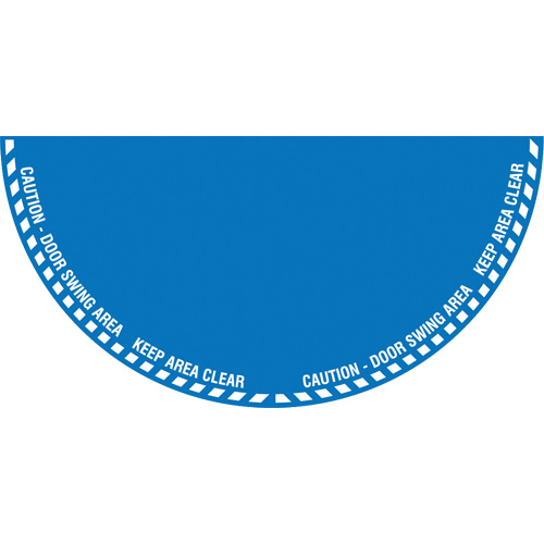 Signalisation au sol ?Caution? (attention) pour porte battante en demi-cercle, Adh&eacute;sif, Anglais avec pictogramme FMT Sales Ltd