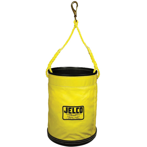 Vinyl Coated Collapsible Bucket, 11" L x 11" W x 16" H, Nylon, Black/Yellow FMT Sales Ltd