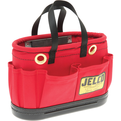 Aerial Tool Bucket with Magnet, 14" L x 7" W x 10" H, Canvas, Red FMT Sales Ltd