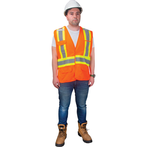 CSA-Compliant High-Visibility Surveyor Vest, High Visibility Orange, Medium, Polyester FMT Sales Ltd