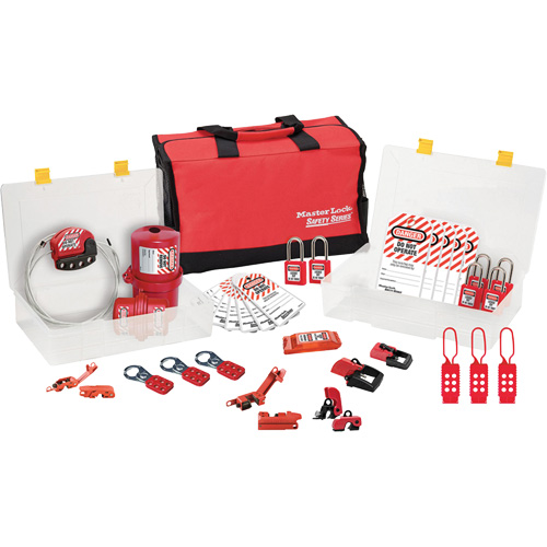 Trousse de cadenassage avec cadenas en thermoplastique de qualit&eacute; sup&eacute;rieure Zenex, Ensemble &eacute;lectrique, 27 composants compris FMT Sales Ltd
