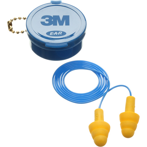 Bouchons d'oreilles pr&eacute;moul&eacute;s E-A-R Ultrafit, Avec cordon, Paire - Boîtier en plastique, 25 dB NRR, Taille unique FMT Sales Ltd