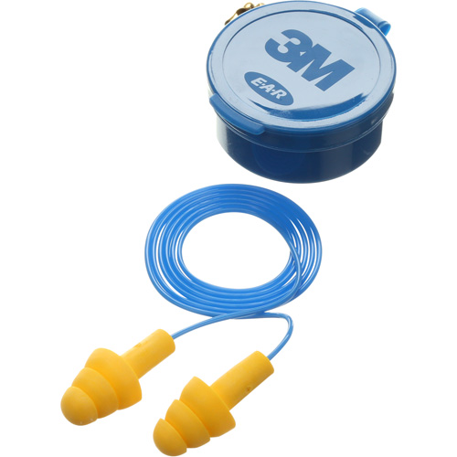 Bouchons d'oreilles pr&eacute;moul&eacute;s E-A-R Ultrafit, Avec cordon, Paire - Boîtier en plastique, 25 dB NRR, Taille unique FMT Sales Ltd