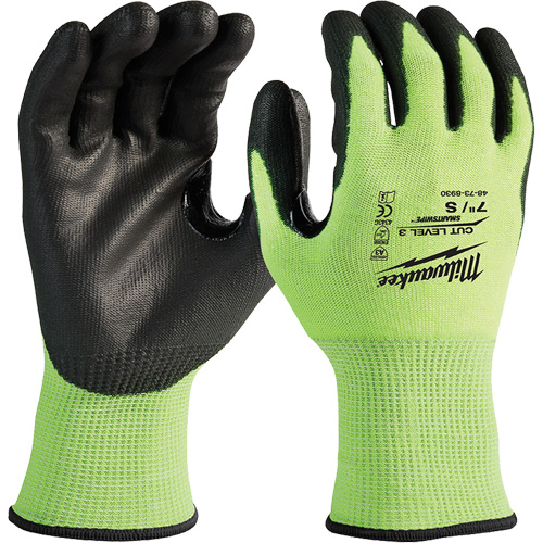 High-Visibility Cut-Resistant Gloves, Size Small, 15 Gauge, Nitrile/Polyurethane Coated, Polyethylene Shell, ANSI/ISEA 105 Level 3 FMT Sales Ltd