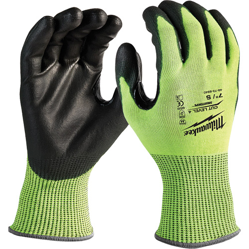 Gants haute visibilit&eacute; r&eacute;sistant aux coupures, Taille Petit, Calibre 13, Rev&ecirc;tement Nitrile/Polyur&eacute;thane, Enveloppe en Poly&eacute;thyl&egrave;ne, ANSI/ISEA 105 niveau 4 FMT Sales Ltd