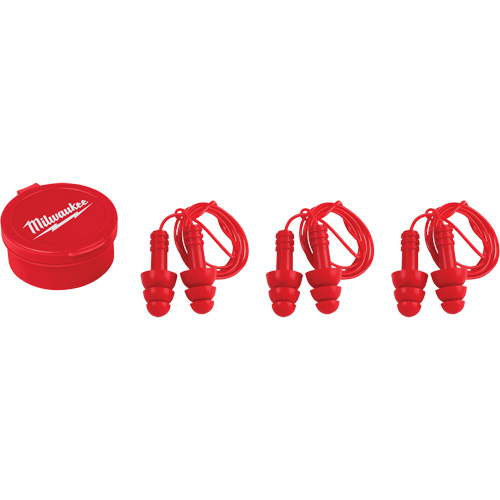 Bouchons doreilles r&eacute;utilisables, Avec cordon, Paire - Boîtier en plastique, 26 dB NRR, Taille unique FMT Sales Ltd