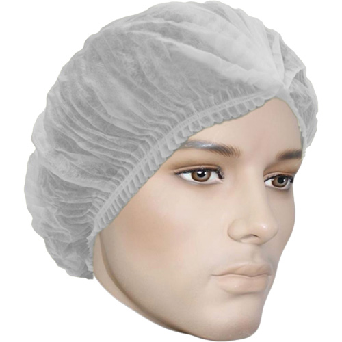 Cova-Cap Pleated Bouffant Cap, Polypropylene, 21", White FMT Sales Ltd