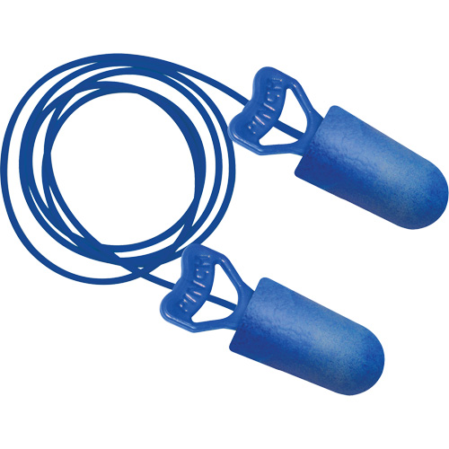 Bouchons d'oreilles biosourc&eacute;s d&eacute;tectables par le m&eacute;tal Food Pro PinchFit BioSoft, Avec cordon, Taille unique, Vrac - Boîte, NRR dB 32 FMT Sales Ltd