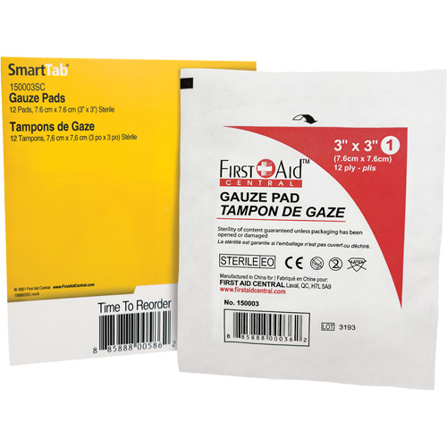Recharge de gaze SmartCompliance, Tampon, 3" lo x 3" la, St&eacute;rile, Dispositif m&eacute;dical Classe 1 FMT Sales Ltd