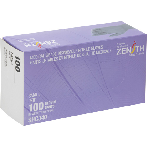 Gants jetables de calibre m&eacute;dical, Petit, Nitrile, 6 mils, Sans poudre, Noir, Classe 2 FMT Sales Ltd