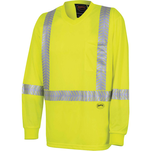 6905A Chandail de s&eacute;curit&eacute; &agrave; manches longues ultra respirant et ultra frais, T-petit, Jaune lime haute visibilit&eacute; FMT Sales Ltd