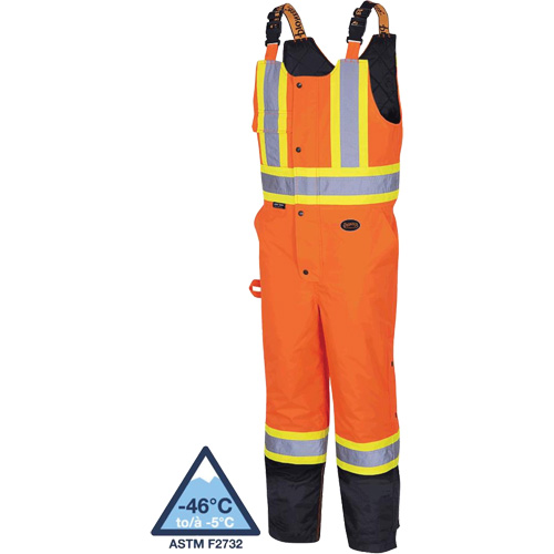 5040BB Salopettes matelass&eacute;es imperm&eacute;ables, Polyester, T-petit, Noir/Orange haute visibilit&eacute; FMT Sales Ltd