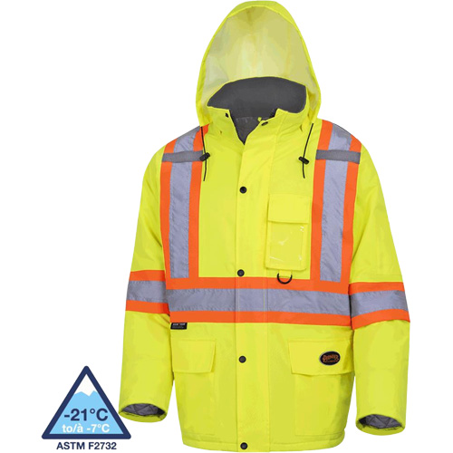 5031 Manteau de s&eacute;curit&eacute; matelass&eacute; imperm&eacute;able, Jaune lime haute visibilit&eacute;, Petit FMT Sales Ltd