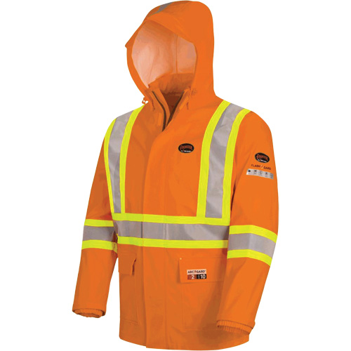 5880 Manteau de pluie ignifuge et protection contre les &eacute;clats d'arc &eacute;lectrique, T-petit, Orange haute visibilit&eacute;, 10 cal/cm² FMT Sales Ltd