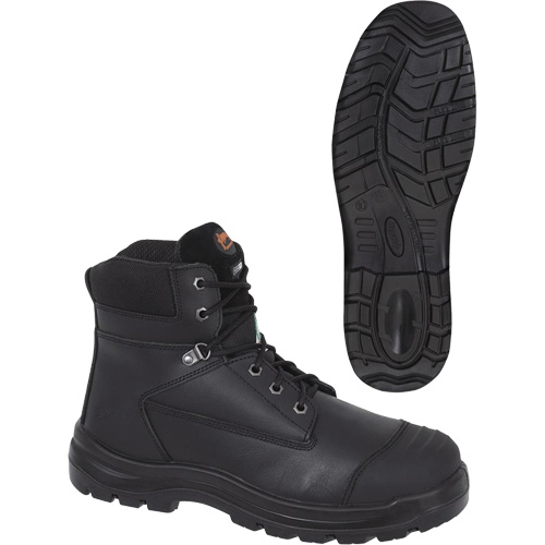 1025 Bottes de travail 6" noires, Cuir, Embout Acier, Taille 10 FMT Sales Ltd