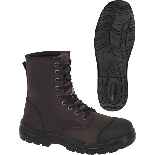 1028 Brown 8" Work Boots, Leather, Steel Toe, Size 10 FMT Sales Ltd