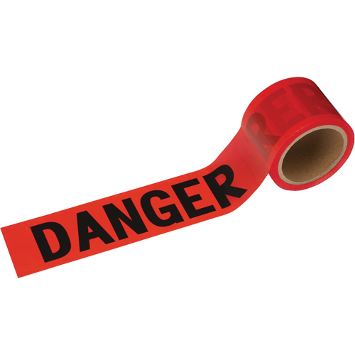 388 Danger Tape, Bilingual, 3" W x 200' L, 1.5 mils, Black on Red FMT Sales Ltd