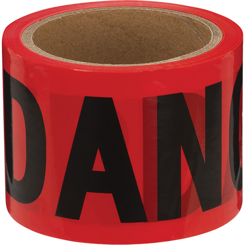 388 Danger Tape, Bilingual, 3" W x 200' L, 1.5 mils, Black on Red FMT Sales Ltd