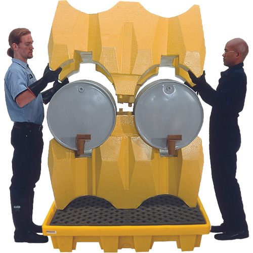 Ultra-Drum Rack 4-Drum Containment System with Drain, 53" L x 53" W x 77.8" H, 3000 US gal. Capacity FMT Sales Ltd