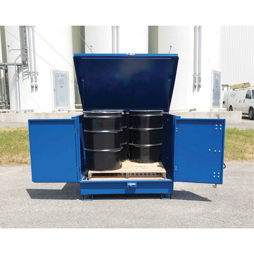 Palette de d&eacute;versement en acier avec couvercle rigide S-4 Ultra, 61" lo x 54,4" la x 52" h, Capacit&eacute; de charge 4700 lb FMT Sales Ltd