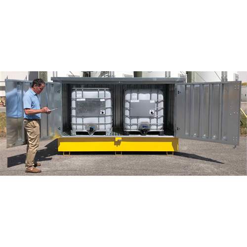 Ultra-Twin IBC en acier avec couvercle rigide, 123,4" lo x 73,4" la x 66,4" h, Capacit&eacute; de charge 12250 lb FMT Sales Ltd