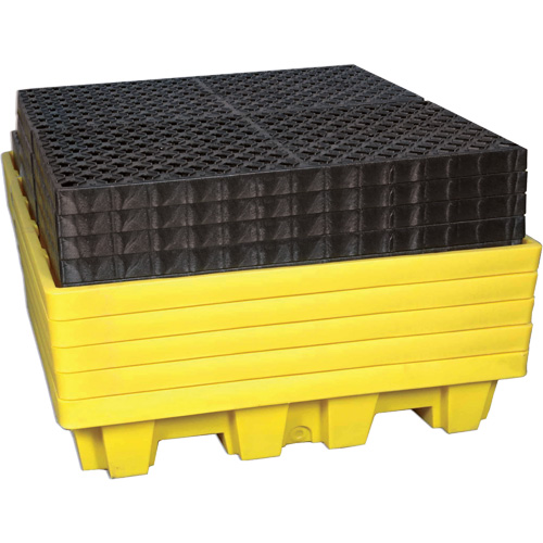 Ultra-Spill Pallet emboitable, 4 barils, Capacit&eacute; de d&eacute;versement 66 gal. US, 51" x 51" x 10" FMT Sales Ltd