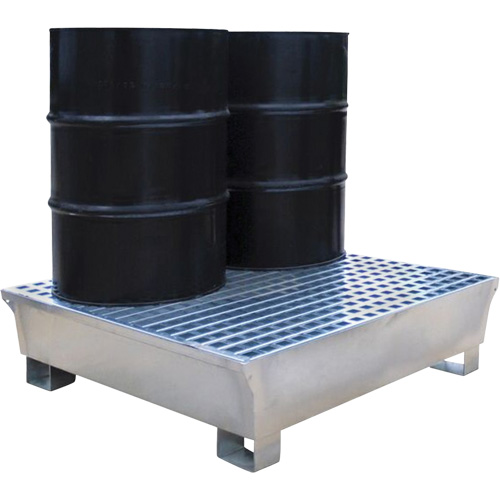 Ultra-Spill Pallet en acier, 2 barils, Capacit&eacute; de d&eacute;versement 68 gal. US, 47,2" x 31,4" x 17,4" FMT Sales Ltd