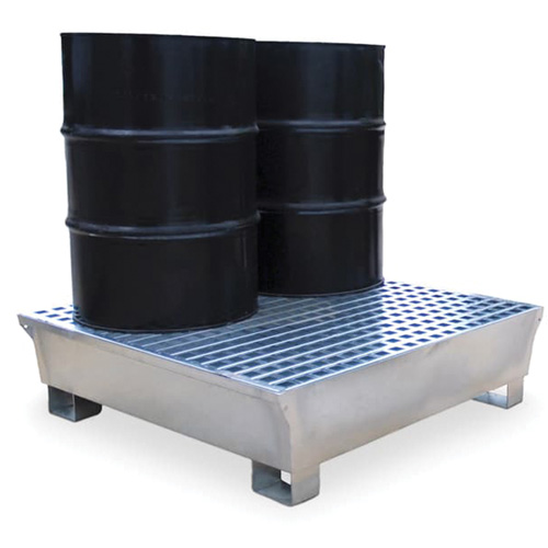 Ultra-Spill Pallet en acier, 4 barils, Capacit&eacute; de d&eacute;versement 68 gal. US, 49,1" x 47,1" x 10,9" FMT Sales Ltd