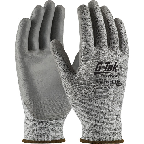 Gants r&eacute;sistants aux coupures G-Tek en tricot sans couture, Taille T-petit, Calibre 13, Rev&ecirc;tement Polyur&eacute;thane, Enveloppe en PolyKor, ASTM ANSI niveau A2/EN 388 niveau B FMT Sales Ltd