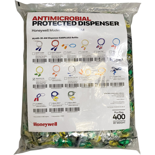 LPF-30 Earplugs Refill for HL400 Dispenser, Bulk - Polybag, Corded FMT Sales Ltd