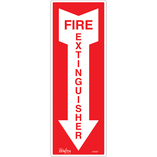 Enseigne Fire Extinguisher, 5" x 14", Vinyle, Anglais avec pictogramme FMT Sales Ltd