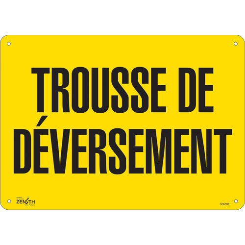 Enseigne  Trousse de d&eacute;versement , 10" x 14", Plastique, Français FMT Sales Ltd