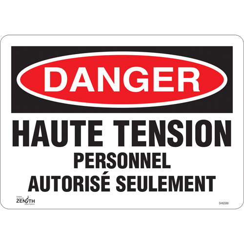Enseigne  Haute tension , 10" x 14", Vinyle, Français FMT Sales Ltd