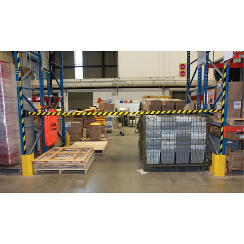 Magnetic Wall Mount Barrier with Magnetic Tape, Plastic, Magnetic Mount, 15', Black and Yellow Tape FMT Sales Ltd