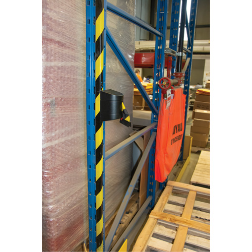 Magnetic Wall Mount Barrier with Magnetic Tape, Plastic, Magnetic Mount, 15', Black and Yellow Tape FMT Sales Ltd
