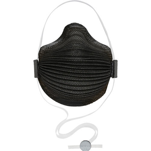 Masques jetables AirWave s&eacute;rie M noirs avec SmartStrap et embout nasal, N95, Certifi&eacute; NIOSH, Moyen/grand FMT Sales Ltd