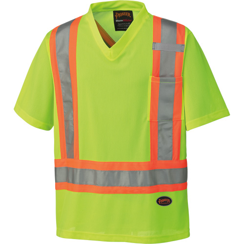 6989 Chandail pour la circulation en micromaille, T-petit, Jaune lime haute visibilit&eacute; FMT Sales Ltd